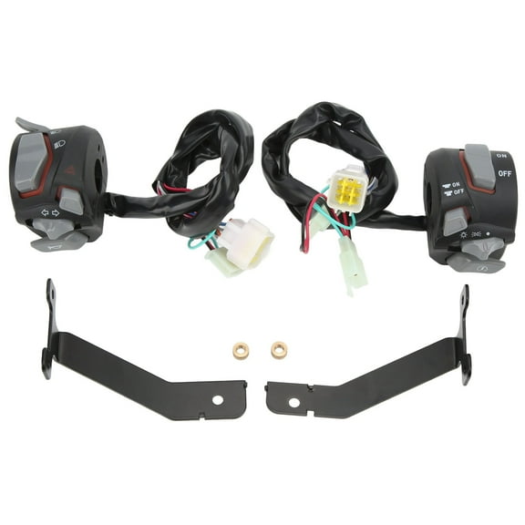 Universal 22mm Motorcycle Handlebar Switch for High/Low Beam Headlight and Starter Button with Red Light Indicator - IP65 Waterproof for Upgrade