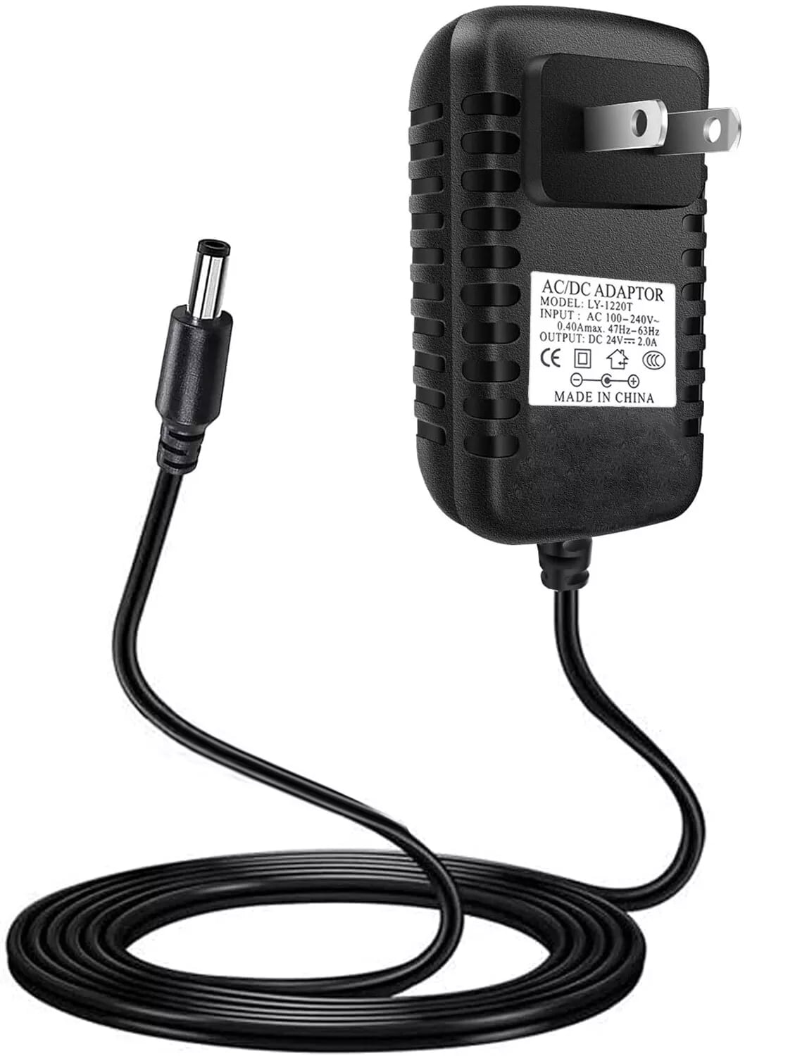 Universal 24V 2A AC/DC Power Supply Adapter, 100-240V Input Voltage ...
