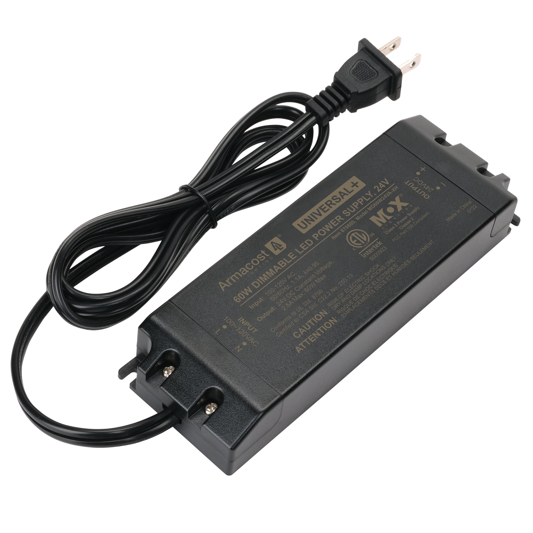 Compact Black 24V Dimmable LED Power Supply