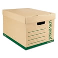 thumbnail image 1 of Universal 2822401 Letter/Legal Recycled Heavy-Duty Record Storage Box - Kraft/Green (12/Carton), 1 of 5