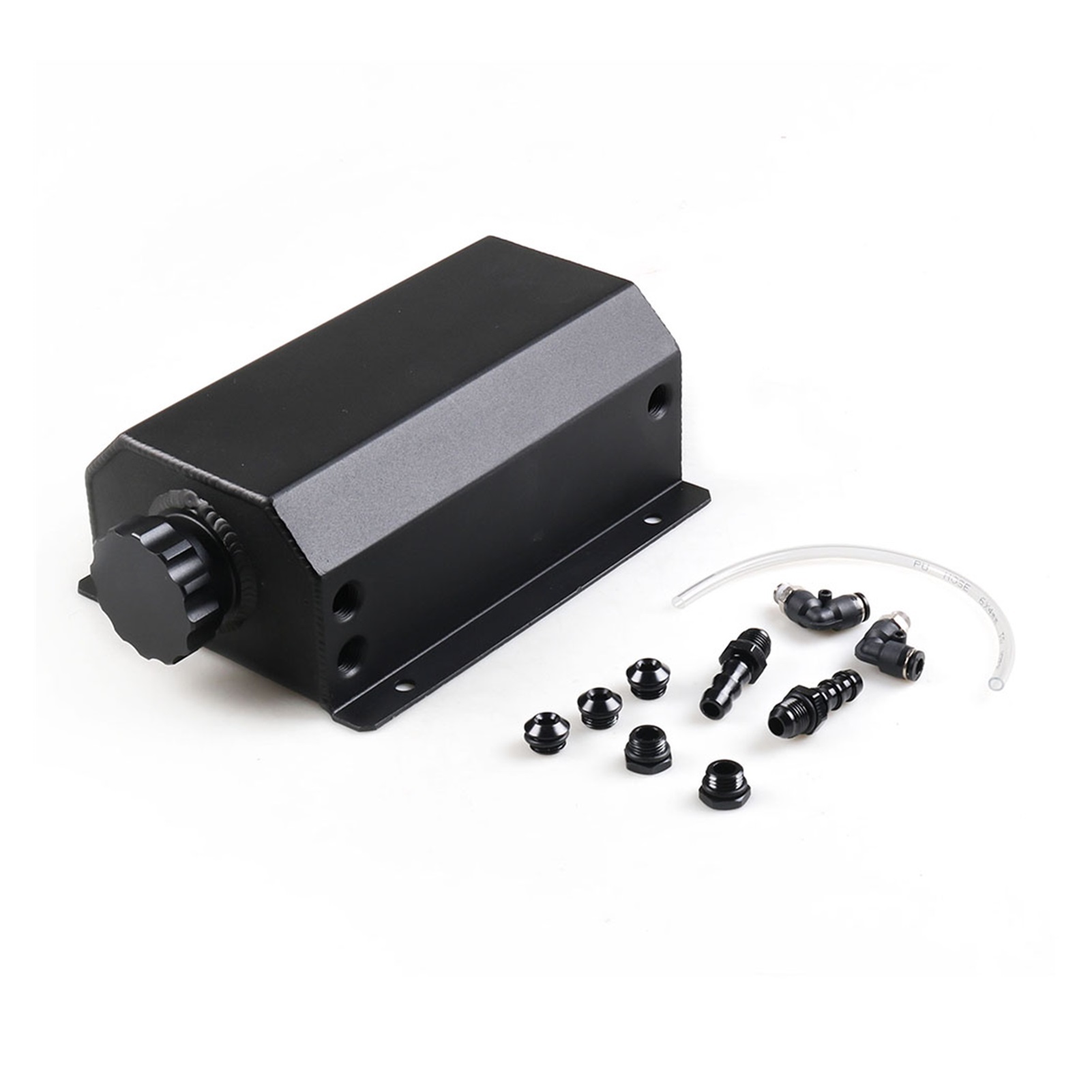 Universal 2L Alloy Engine Oil Fuel Gas Catch Can Breather Tank Bottle