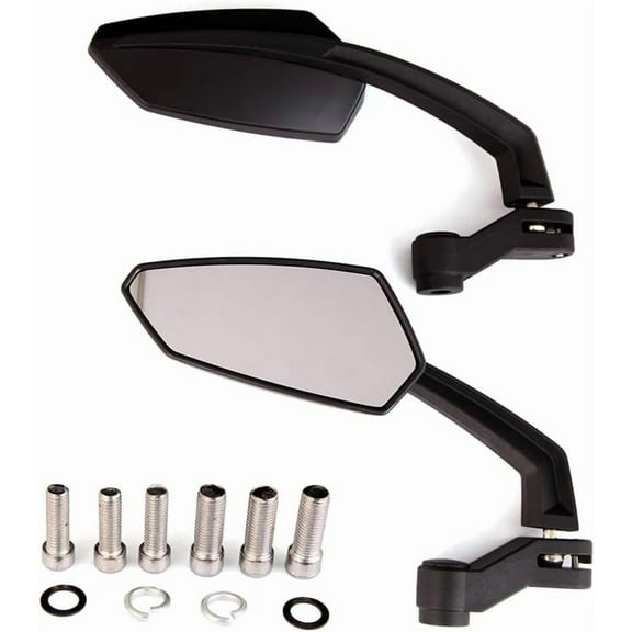 Universal 2Pcs 8/10mm Motorcycle Rearview Mirror Scooter Motocross Rearview Mirrors Electrombile Carbon Fiber Back Side Convex Mirror Mirrors