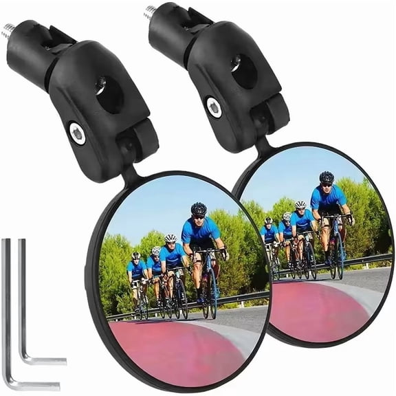 Universal 2pcs Bicycle Rearview Mirror Adjustable RotateWide-Angle Cycling HandlebarRear View for MTB Road Bike Accessories