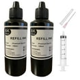 thumbnail image 1 of Universal 2x100ml Black DYE Refill Ink Bottles Compatible for All Workforce EcoTank Officejet Deskjet Brother MFC Pixma Printers Model, 100 ml, 1 of 5