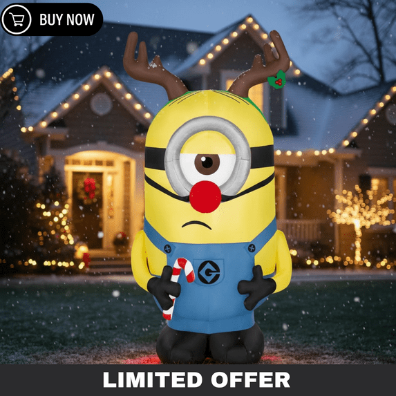 Universal 3.5 Ft Led Stuart Unamused In Holiday Costume
