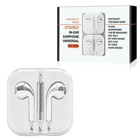 Universal 3.5mm Circular Earbuds With Mic And Volume Control In Silver (12pcs)