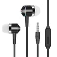thumbnail image 1 of Universal 3.5mm Plug Wired In-ear Earbuds Portable Wire Control Mobile Phone Gaming Headset with Microphone, 1 of 8