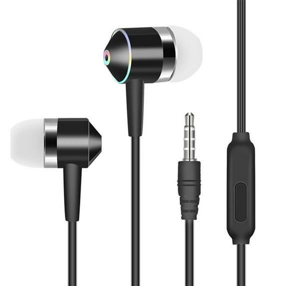Universal 3.5mm Plug Wired In-ear Earbuds Portable Wire Control Mobile Phone Gaming Headset with Microphone