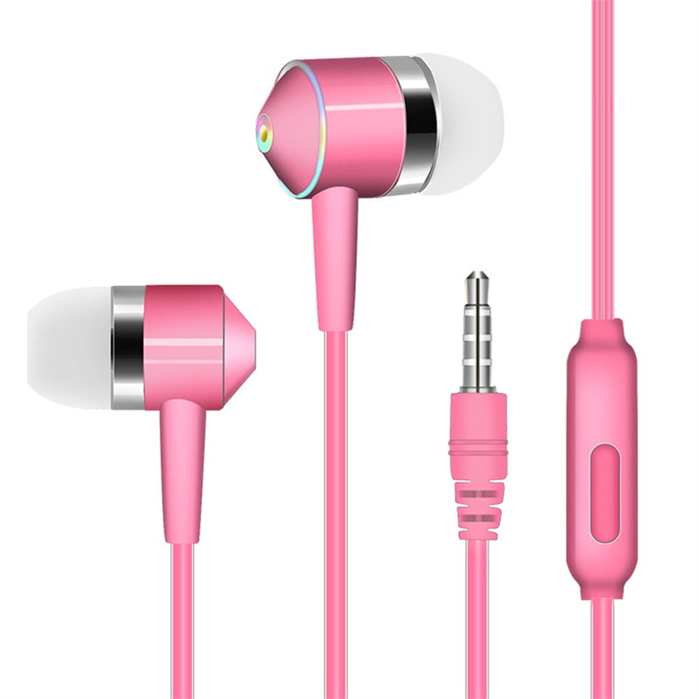Plug In Headset Universal 3.5mm Plug Wired In-ear Earbuds Portable Wire Control Phone ...
