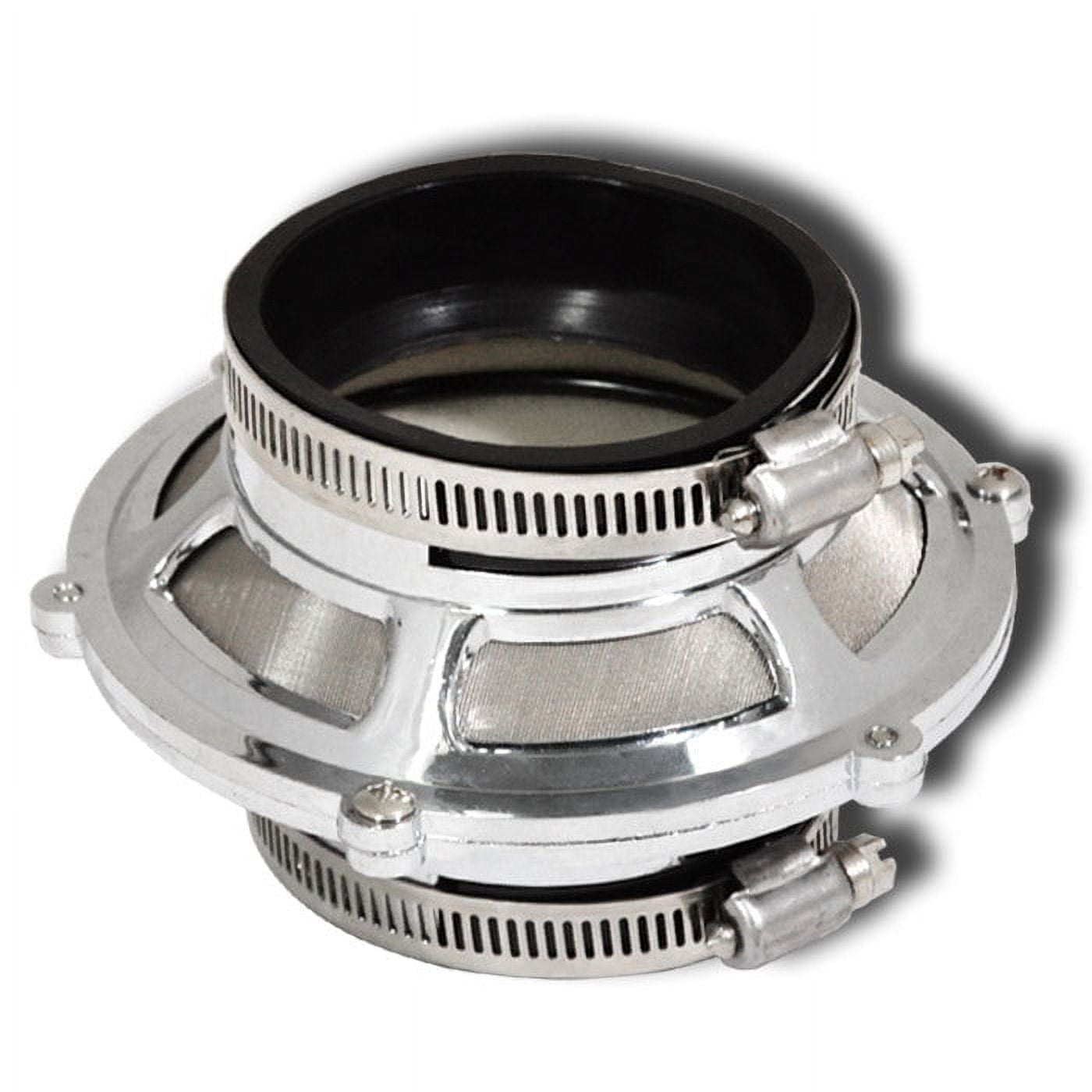 Universal 3" 76mm Turbo/Cold Air Intake Bypass Valve Ram Filter Silver+Clamps