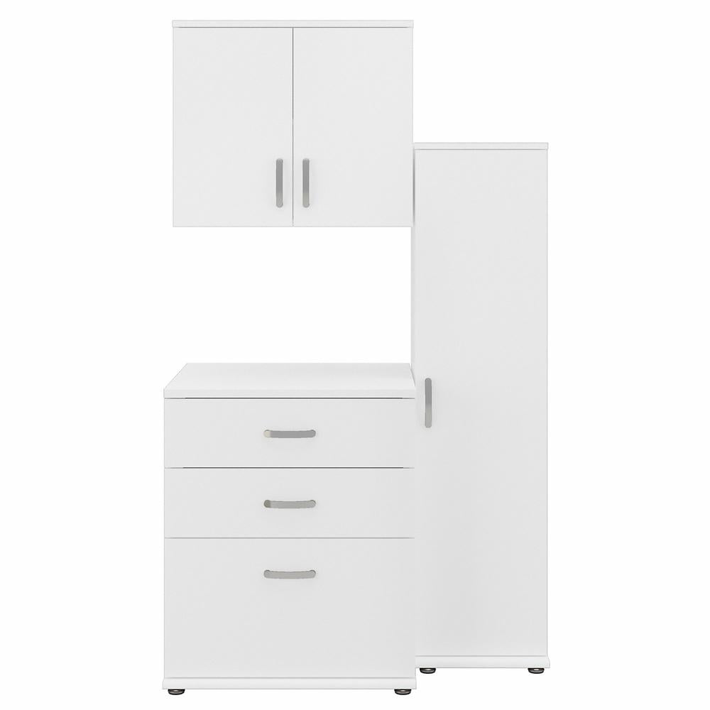 Contemporary White 3-Piece Modular Laundry Storage Set