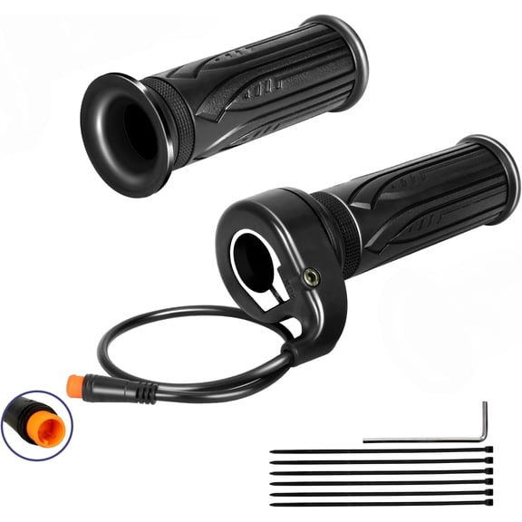 Universal 3 Pin Ebike Throttle Full Twist Compatible with Electric Bike Scooter Bicycle Motorcycle 12V 36V 48V 72V, 20X E Bike Throttle Grip Kit Replacement for Folding Mountain Bike Male