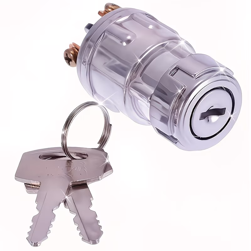 Universal 3-Position Ignition Lock & Tumbler Switch with Keys for Cars, Trucks, Forklifts, Tractors & Agricultural Vehicles, No Battery, Ideal for Repair