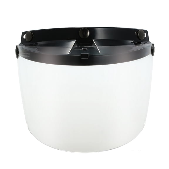 Universal 3 Snap Flip Up Visor Shield Lens Retro Windshield Face Shield for Open Face Motorcycle Helmets Clear Anti Fog Film Safety Gear, 7.87 x 6.7 Inches / 20 x 17 cm