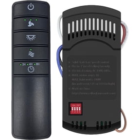 Universal 3-Speed Ceiling Fan Remote Control Kit Included Receiver | Light Dimmer/Time Delay/Timer, Works for Hampton Bay, Home Decorators Collection,Hunter, Harbor Breeze, Wall Mounted