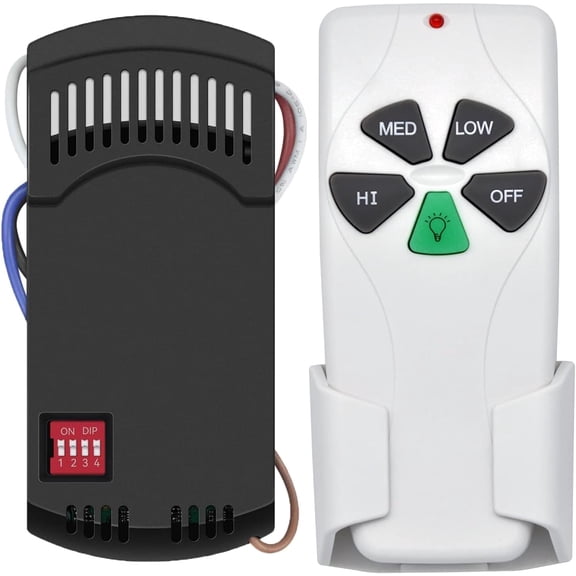 Universal 3-Speed Ceiling Fan Remote Control Kit,Replacement Harbor Breeze Hampton Bay Allen+Roth Kichler Remote FAN-53T,KUJCE9103,UC7030T,FANHD,FAN35T,kujce9603, kujce10311, kujec10712,w/Green Glow