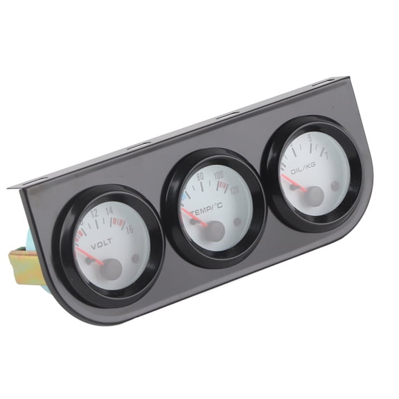 Universal 3-in-1 Car Triple Gauge Cluster Kit 2 Inches / 52 mm Mechanical Instrument Dash Panel Dashboard Mount Set Volt Meter Water Temp Oil Pressure Gauge DC 12V High-Performance Indicator Set