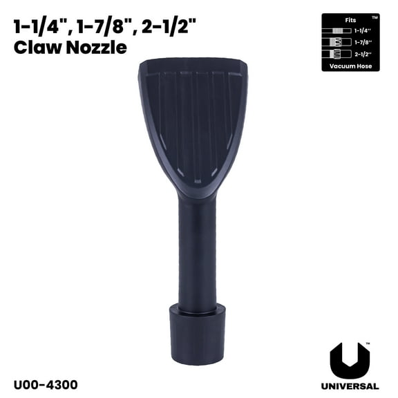 Universal 3-in-1 Claw Utility Nozzle for Wet/Dry Shop Vacuums, Multi-Surface Cleaning Attachment, Fits 3 Hose Sizes