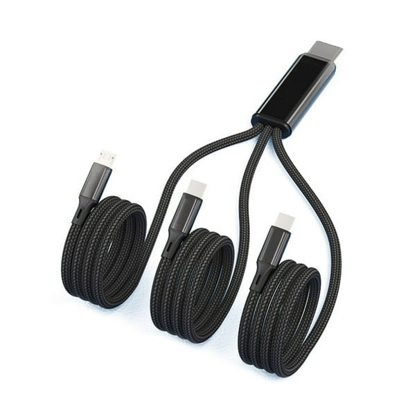 Universal 3 in 1 Type C to Micro USB + Dual Type C Charging Cable for Cellphone Tablet
