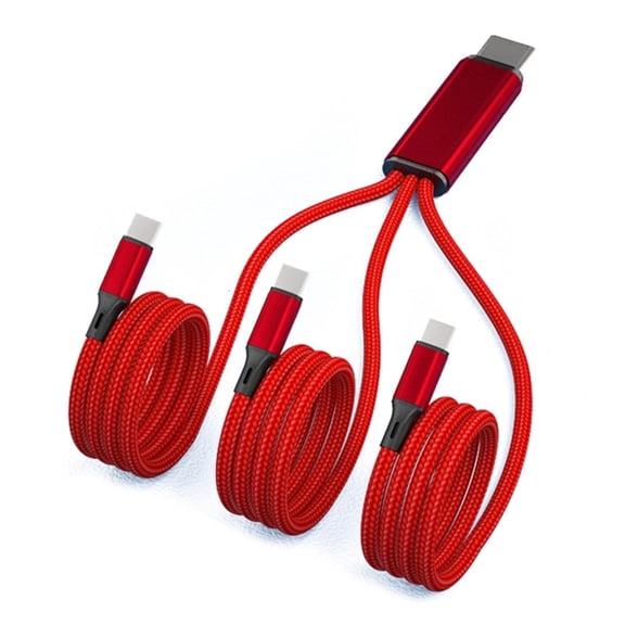 Universal 3 in 1 USB Type C to 3 Type C Charging Cable for Cellphone Tablet