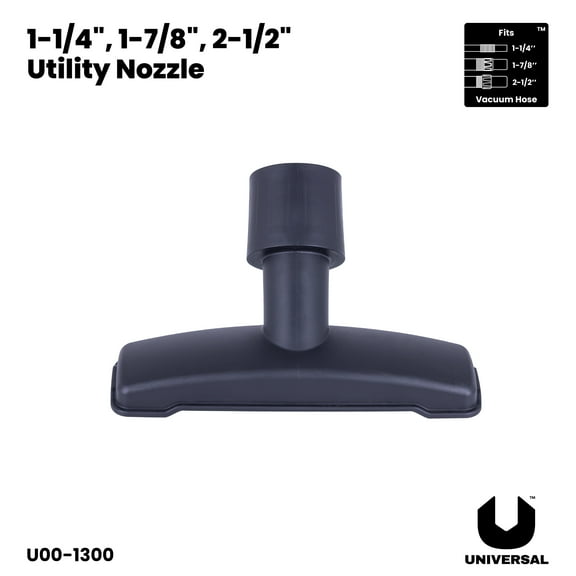 Universal 3-in-1 Utility Nozzle for Wet/Dry Shop Vacuums, Multi-Surface Cleaning Attachment, Fits 3 Hose Sizes