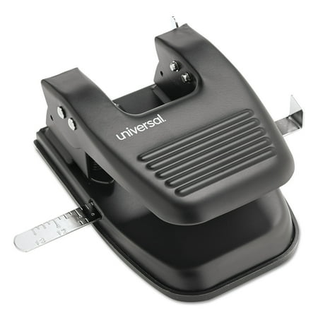 Universal 30-Sheet Two-Hole Punch, 9/32" Holes, Black -UNV74222