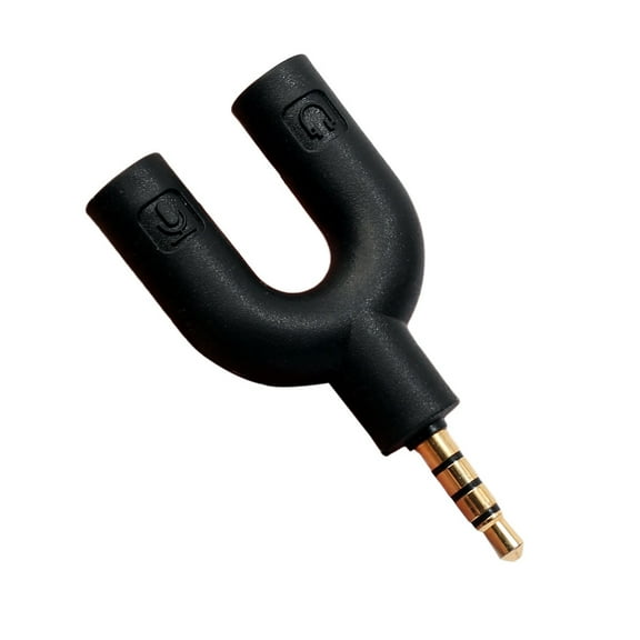 Universal 35mm Headset Audio Adapter for Microphone and Headphone Y Splitter Kit with U Shape Connector Design