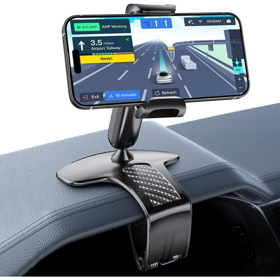 Universal 360 Dashboard Cell Phone Holder, Upgrade Clip Car Phone Holder Mount for Dashboard 360 Degree Rotation Dash Board Phone Mount Fit for iPhone,Samsung,Google,Nokia, 4 to 7" Smartphones
