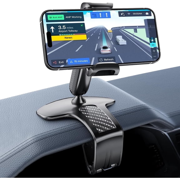 Universal 360 Dashboard Cell Phone Holder,Upgrade Clip Car Phone Holder Mount for Dashboard 360 Degree Rotation Dash Board Phone Mount Fit for iPhone,Samsung,Google,Nokia,4 to 7" Smartphones