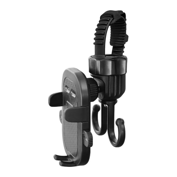 Universal 360 Degree Rotating Baby Stroller Phone Holder and Double Hook 2 in 1 Design for Easy & Convenient Use