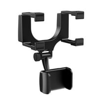 Universal 360-Degree Rotating Car Rear View Mirror Mount Stand, Versatile GPS and Cell Phone Holder for Safe and Convenient Viewing