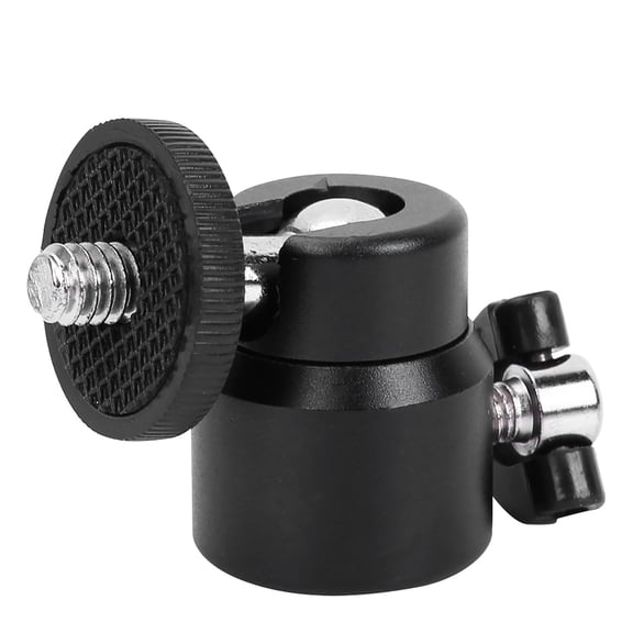 Universal 360 Degree Rotation Mini Ball Head with 1/4 Inch Screw Mount Stand for DSLR Camera and Camcorder, Portable Photography Tripod Mount Accessory, 1.77 inches / 4.5 cm Height, Black