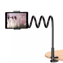Universal 360 Rotating Phone Holder With Soft Goose Neck Dual Clips And Spiral Base Multi Functional Stand For Live Streaming Car Mounting Bedside Use Outdoor Activities