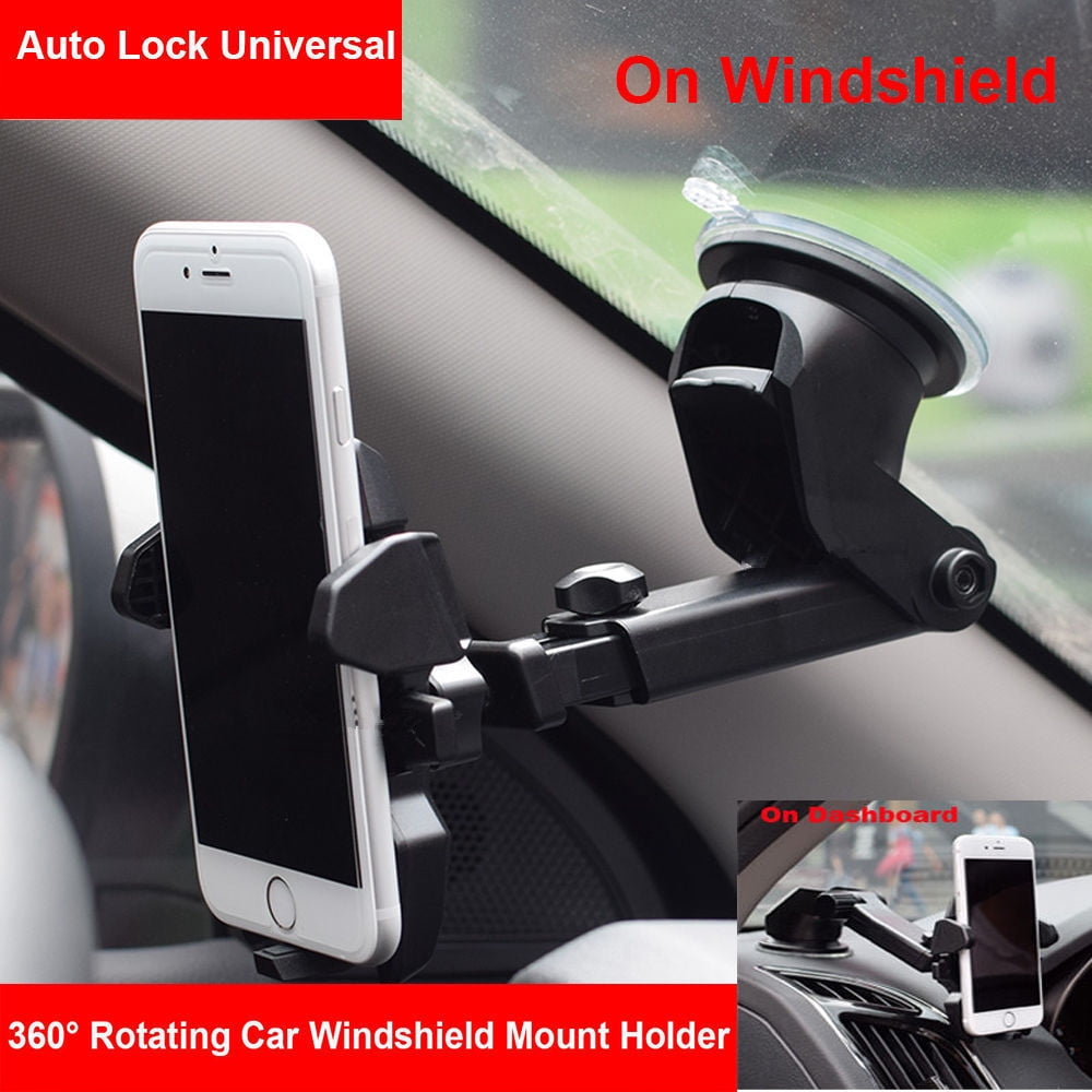 Support Voiture Universel 360° - Pour Téléphone Et GPS, Fixation Pare-brise, Neuf