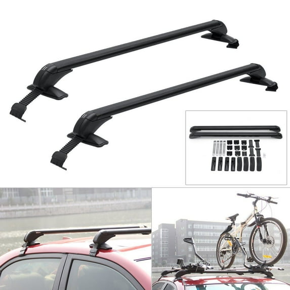 Universal 39" Car SUV Aluminum Alloy Roof Rail Luggage Rack Baggage Carrier Cross W/ Antitheft Lock