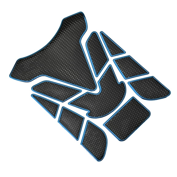 Universal 3D Motorcycle Gas Tank Decal 7.68''x5.63'' Fuel Oil Gas Tank Pad Sticker Decal Black Blue