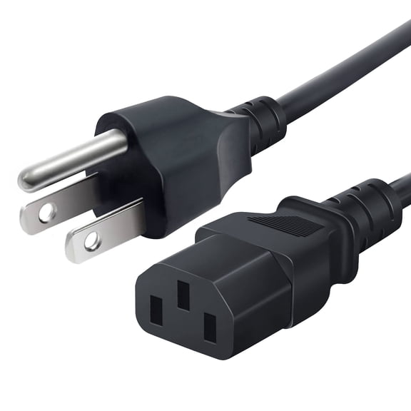 Universal 3FT 3 Prong Power Cord C13 AC Electric Cable For Computer, Monitor, TV, Appliance