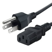 Universal 3FT 3 Prong Power Cord C13 AC Electric Cable For Computer, Monitor, TV, Appliance