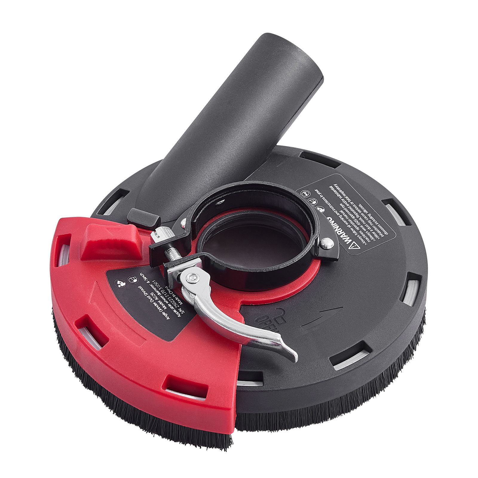 Universal 4-5 inch angle grinder dust cover, including 5-inch stone grinding cup wheel and 6 washers, can be connected to a wooden concrete vacuum cleaner