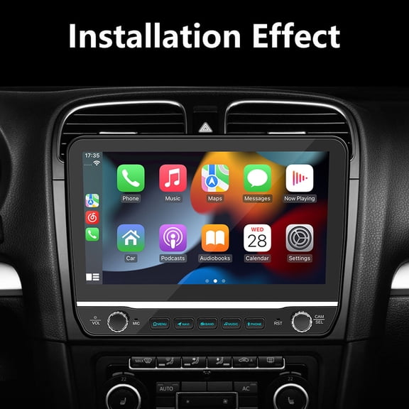 Universal 4+64G 2 Din Car Stereo with 10.1 Inch Touchscreen Car Stereo GPS Navigation with Carplay Android Auto Car Radio with 720P Camera Support Voice Control Bluetooth Wifi Mirror Link SWC