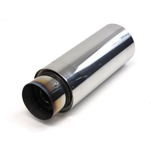 Universal 4" N1 Style Burn Tip Muffler with Black Removable Silencer