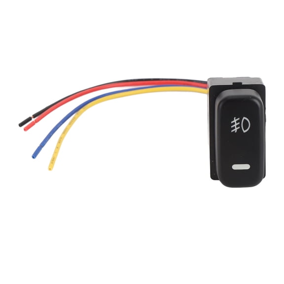 Universal 4 Pole 12V Push Button Switch with Dual LED Indicator Backlight for Car Fog Light DRL LED Light Bar, 1 Pack (0.59 x 3.93 x 0.78 inches / 15.0 x 100.0 x 2.0 mm)