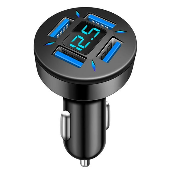 .Universal 4-Port USB Car Charger 12V Lighter Socket Charging Black plug