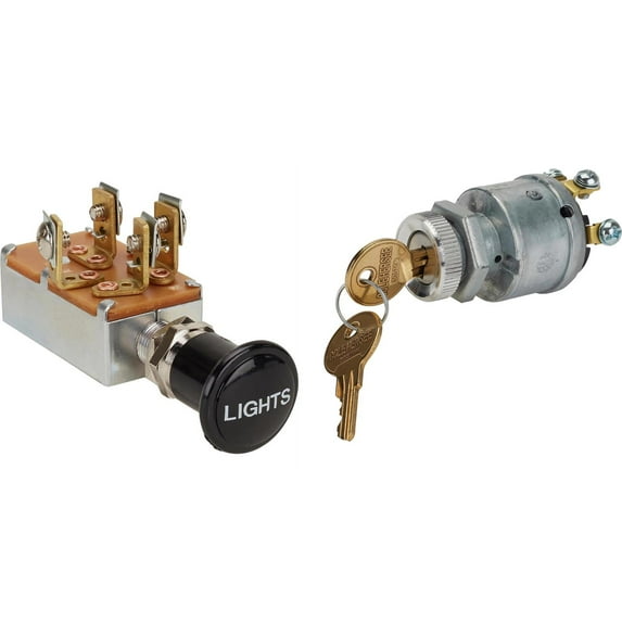 Universal 4-Way Ignition Switch w/Keys and Headlight Switch
