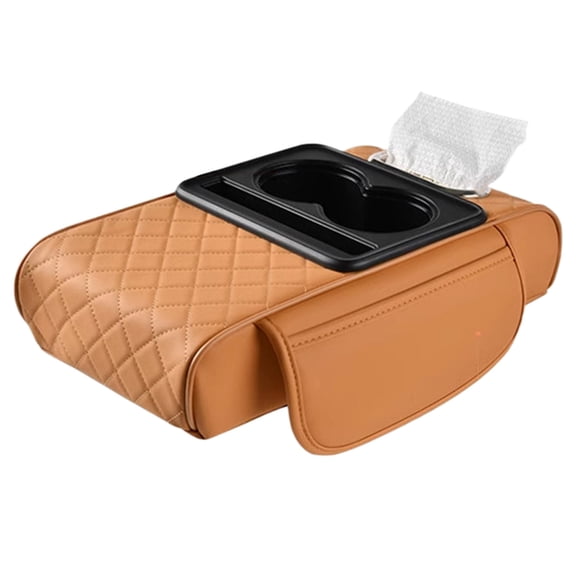 Universal 4-in-1 Center Console Organizer with Armrest Cup Holder and Phone Mount for Car Interior Storage