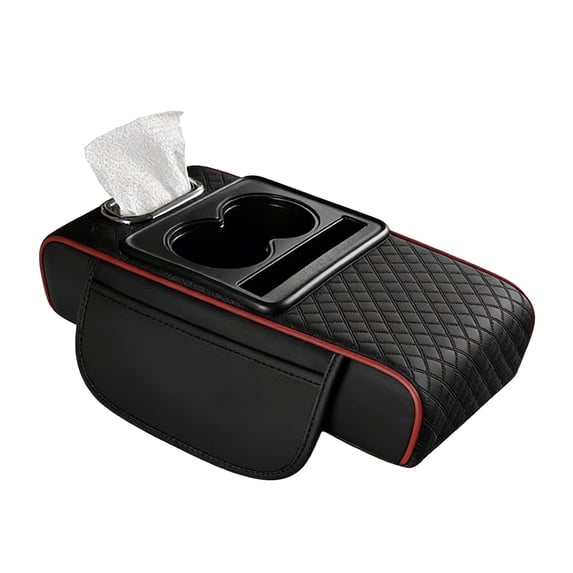 Universal 4-in-1 Center Console Organizer with Armrest Cup Holder and Phone Mount for Car Interior Storage