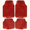 thumbnail image 1 of Universal 4-piece all-weather car foot mat, waterproof, dust-proof, easy to clean, durable plastic material, vehicle foot mat(Red), 1 of 6