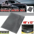 thumbnail image 1 of Universal 40"x13" Car Grill Mesh Net Aluminum Alloy, Automotive Grille Insert Bumper Grille Net Mesh Sheet Grill Hole Fit for Car Bumper Body Kit, Black, 1 of 9