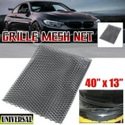 Universal 40x13 Car Grill Mesh Net Aluminum Alloy, Automotive Grille Insert Bumper Grille Net Mesh Sheet Grill Hole Fit for Car Bumper Body Kit, Black