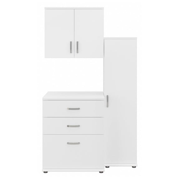 Universal 44W 3 Piece Modular Storage Set in White - Engineered Wood